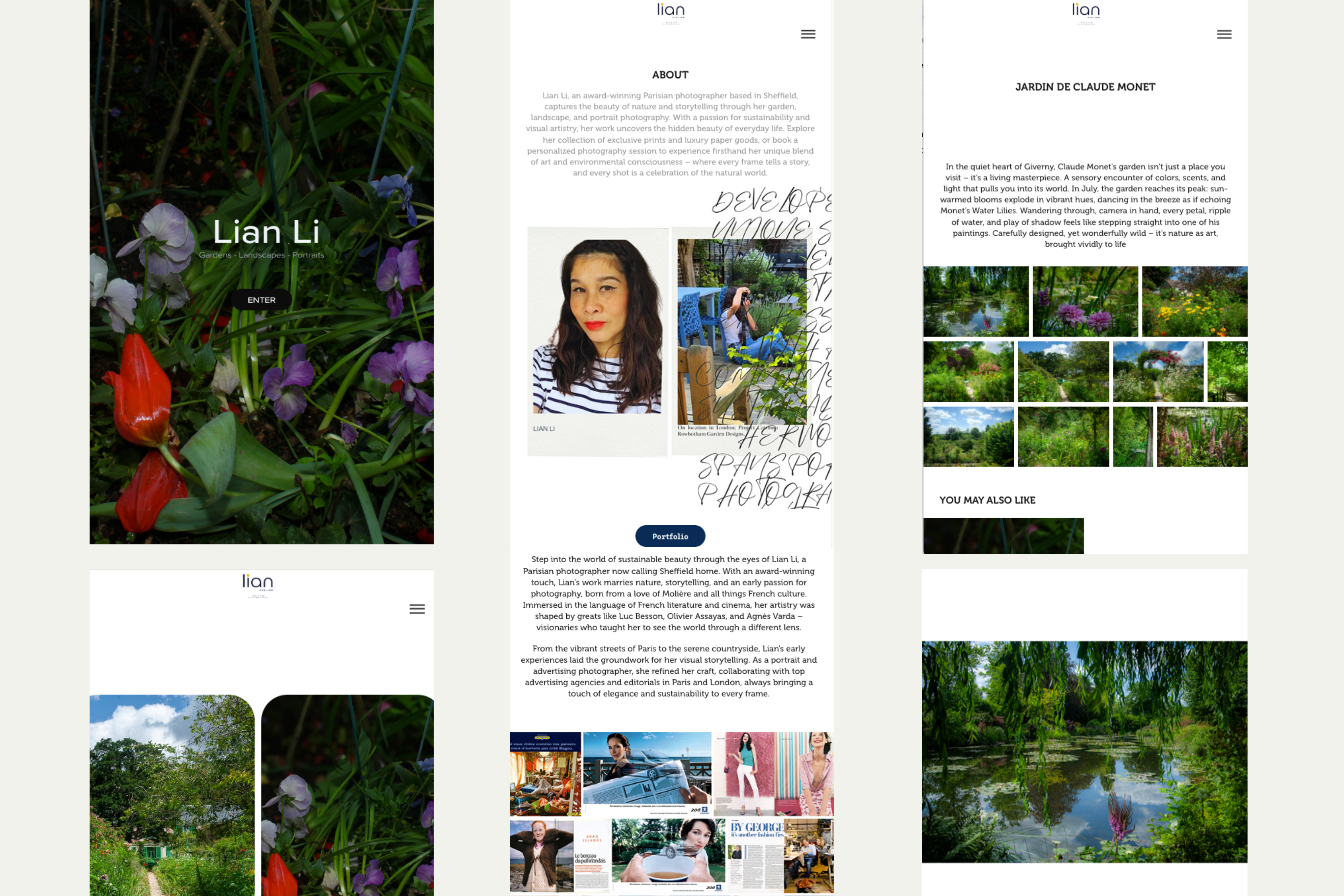 Screenshot of the previous photography portfolio built with Adobe Portfolio.