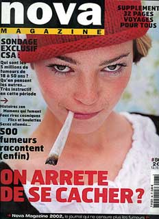 Nova Magazine cover featuring smoking theme editorial