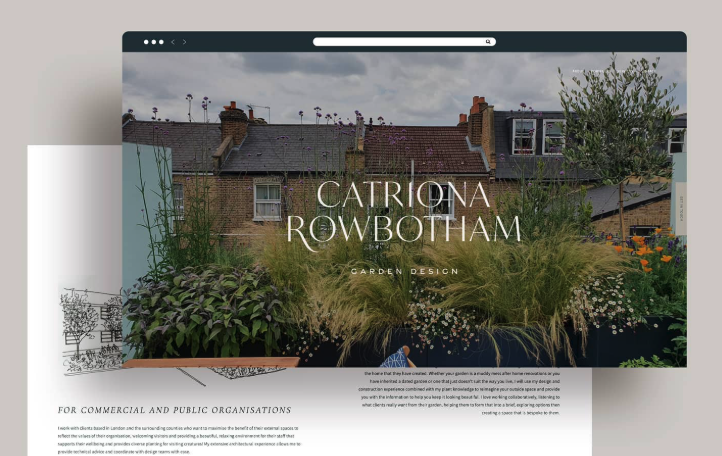Before redesign — client website: Catriona Rowbotham (screenshot)